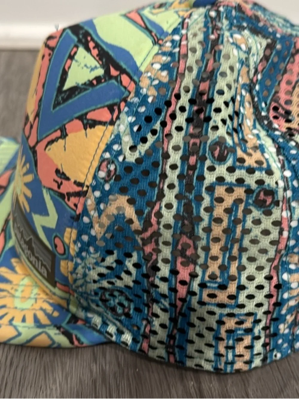 Patagonia Neon Tribal Print Snapback Hat - Blue, Yellow, Coral, Lime - Picture 5 of 10